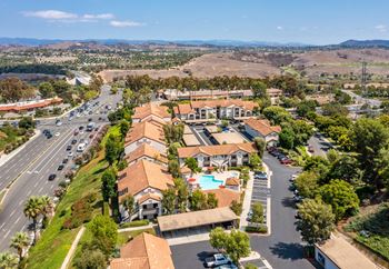 Drone view of property